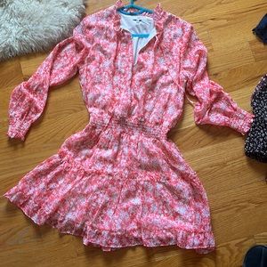 Pink and white floral dress